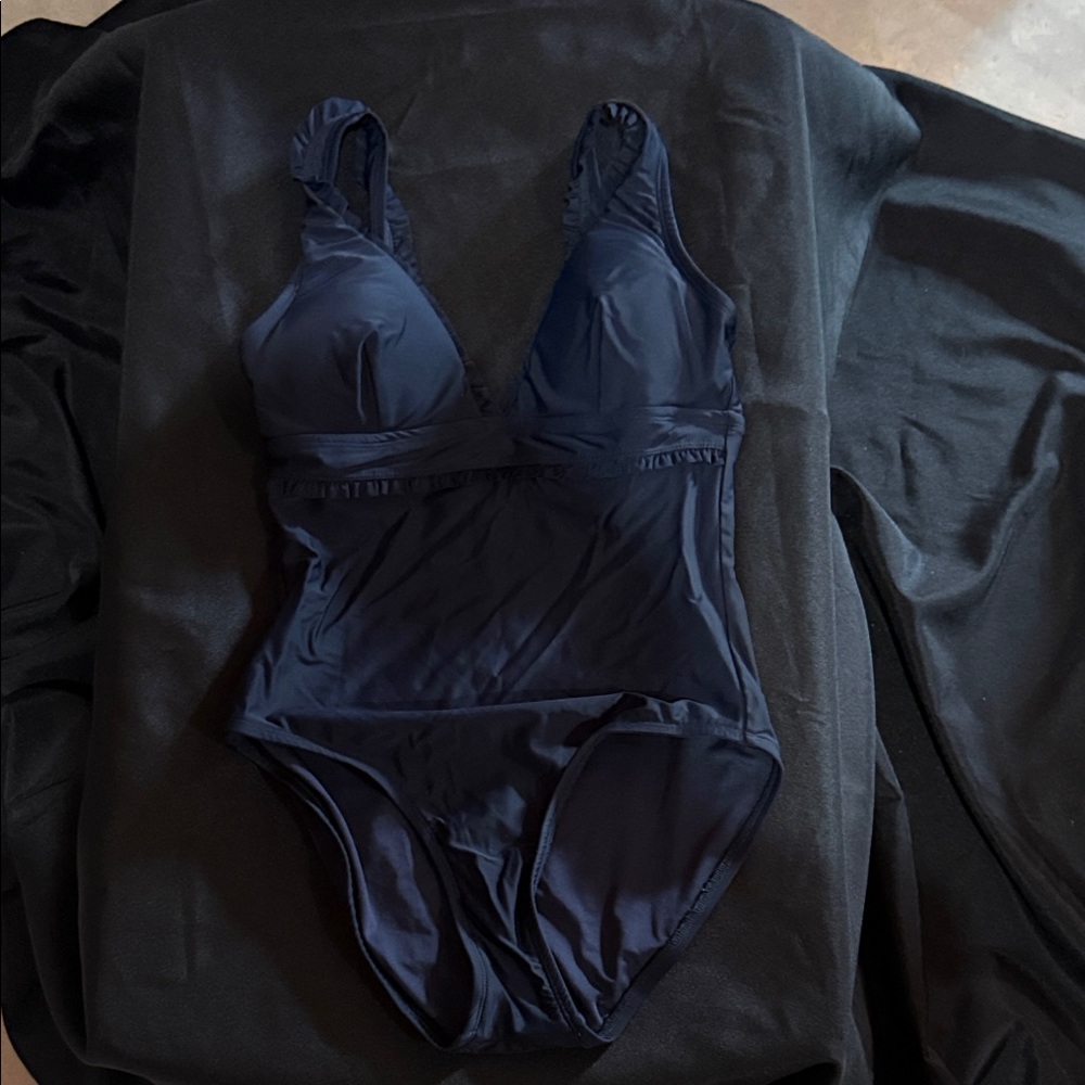 Tommy Hilfiger Navy One-Piece Swimsuit
